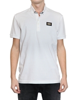 DOLCE & GABBANA - METAL PLAQUE PIQUE COTTON POLO