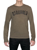 DSQUARED - DSQUARED COTTON LINEN JERSEY T-SHIRT
