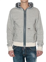 DSQUARED - FELPA CON CAPPUCCIO E FODERA POPELINE TARTAN