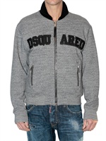 DSQUARED - FELPA CON COLLO MAGLIA E APPLICAZIONE IN PELLE