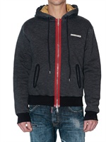 DSQUARED - FELPA CON CAPPUCCIO ED IMBOTTITURA TRAPUNTATA