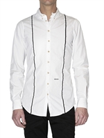 DSQUARED - CAMICIA IN POPELINE CON BRETELLE APPLICATE