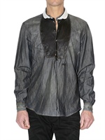 DSQUARED - CAMICIA IN DENIM CON PLASTRON IN NAPPA