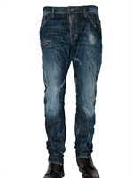 DSQUARED - JEANS IN DENIM IMPUNTURATO KENNY TWIST 18CM