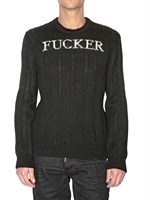 DSQUARED - ALPACA AND WOOL KNIT FUCKER SWEATER