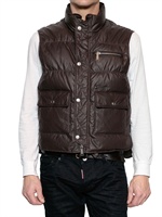 DSQUARED - COATED STITCHED NYLON VEST DOWN JACKET