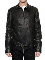DSQUARED - CALFSKIN LEATHER JACKET