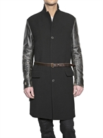 DSQUARED - CAPPOTTO IN TELA DI LANA CON MANICHE IN PELLE
