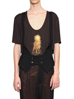 ANN DEMEULEMEESTER - GILET INTAGLIATO IN LANA PANAMA
