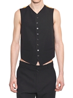 ANN DEMEULEMEESTER - GILET REVERSIBILE IN TELA DI LANA E VISCOSA