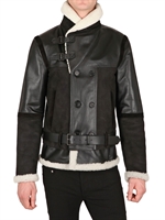 NEIL BARRETT - WASHED HORSE LEATHER & SHEEPSKIN JACKET