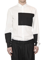 NEIL BARRETT - CAMICIA IN POPELINE DI COTONE BICOLOR