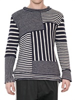 NEIL BARRETT - PATCHWORK WOOL KNIT SWEATER