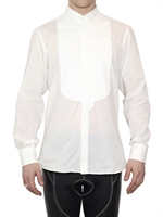 NEIL BARRETT - CAMICIA IN COTONE BATISTA CON PLASTRON PLISSE'