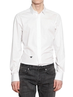 DIOR HOMME - BESTICKTER BEE SLIM FIT POPLIN HEMD