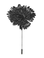 DSQUARED - SILK AND NAPPA FLOWER PIN