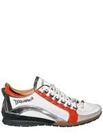 DSQUARED - PATENT STRIPED CALFSKIN SNEAKERS