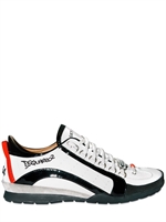 DSQUARED - PATENT STRIPED CALFSKIN SNEAKERS