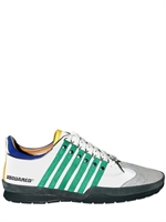 DSQUARED - PATENT STRIPED GLITTER SUEDE SNEAKER