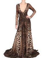 ROBERTO CAVALLI - PRINTED SILK GEORGETTE DRESS