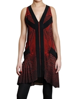 ROBERTO CAVALLI - FEDER DRUCK SEIDEN GEORGETTE KLEID