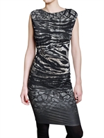 ROBERTO CAVALLI - JUWELEN FEDER DRUCK LYCRA KLEID
