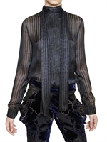 ROBERTO CAVALLI - LUREX SILK CHIFFON SEQUIN SHIRT