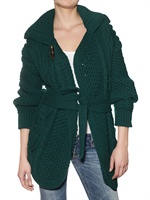DSQUARED - WOOL CABLE KNIT CARDIGAN SWEATER