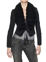 DSQUARED - WOOL AND MURMASKY FUR COAT