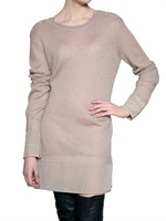 VANESSA BRUNO - MOHAIR STRICK UND MELANGE SATIN KLEID