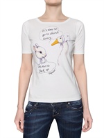 DSQUARED - BEDRUCKTES HELLES BAUMWOLL JERSEY T-SHIRT