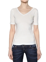 DSQUARED - BESTICKTES LOGO LEICHTES JERSEY T-SHIRT