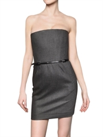 DSQUARED - ÄRMELLOSES FISCHGRÄTEN STRETCH WOLL KLEID
