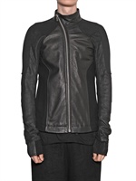 RICK OWENS - BLISTERED COW & MELTON LEATHER JACKET