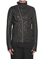 RICK OWENS - VEGETABLE LAMB BIKER LEATHER JACKET