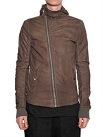 RICK OWENS - VEIL BABY CALF SCUBA LEATHER JACKET