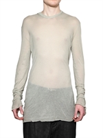 RICK OWENS - MINIRBBED COTTON HOODED T-SHIRT