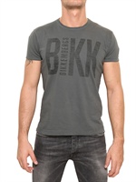 BIKKEMBERGS - BEDRUCKTES LOGO DYED BAUMWOLL T-SHIRT