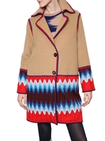 MISSONI - CAPPOTTO IN FELTRO DI LANA E ZIG ZAG IN JACQUARD