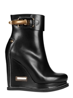 JIL SANDER - 110MM CALFSKIN BUCKLED LOW BOOT WEDGES