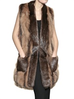JO NO FUI - MAXI PATCHWORK FOX FUR VEST