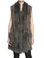 JO NO FUI - MAXI PATCHWORK LAMB FUR VEST