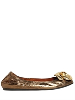 LANVIN - METALLIC CALFSKIN BALLERINA FLATS