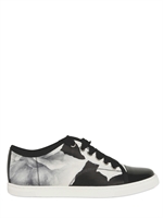 LANVIN - PRINTED SILK AND PATENT SNEAKERS