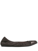 LANVIN - SUEDE METALLIC TOE BALLERINA FLATS