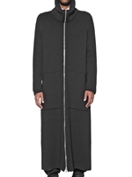 KRIS VAN ASSCHE - WOOL BLEND KNIT COAT SWEATER