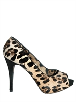 DOLCE & GABBANA - 110MM PONYSKIN OPEN TOE PUMPS