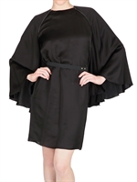 LANVIN - WASHED SATIN MATTES CAPE KLEID