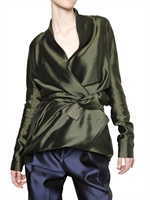 HAIDER ACKERMANN - WRAPAROUND SILK SHANTUNG JACKET