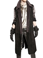 HAIDER ACKERMANN - CAPPOTTO DI CAMOSCIO CON MANICHE IN SATIN DI SETA